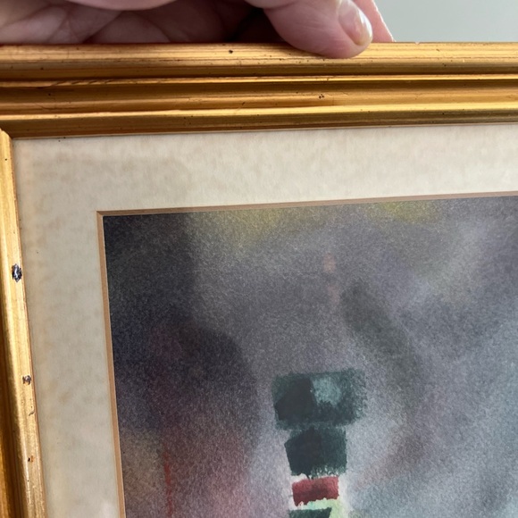 Watercolor Painting Still Life Signed Fruits Wine Realism Framed Vintage 11"x17" - Picture 7 of 8